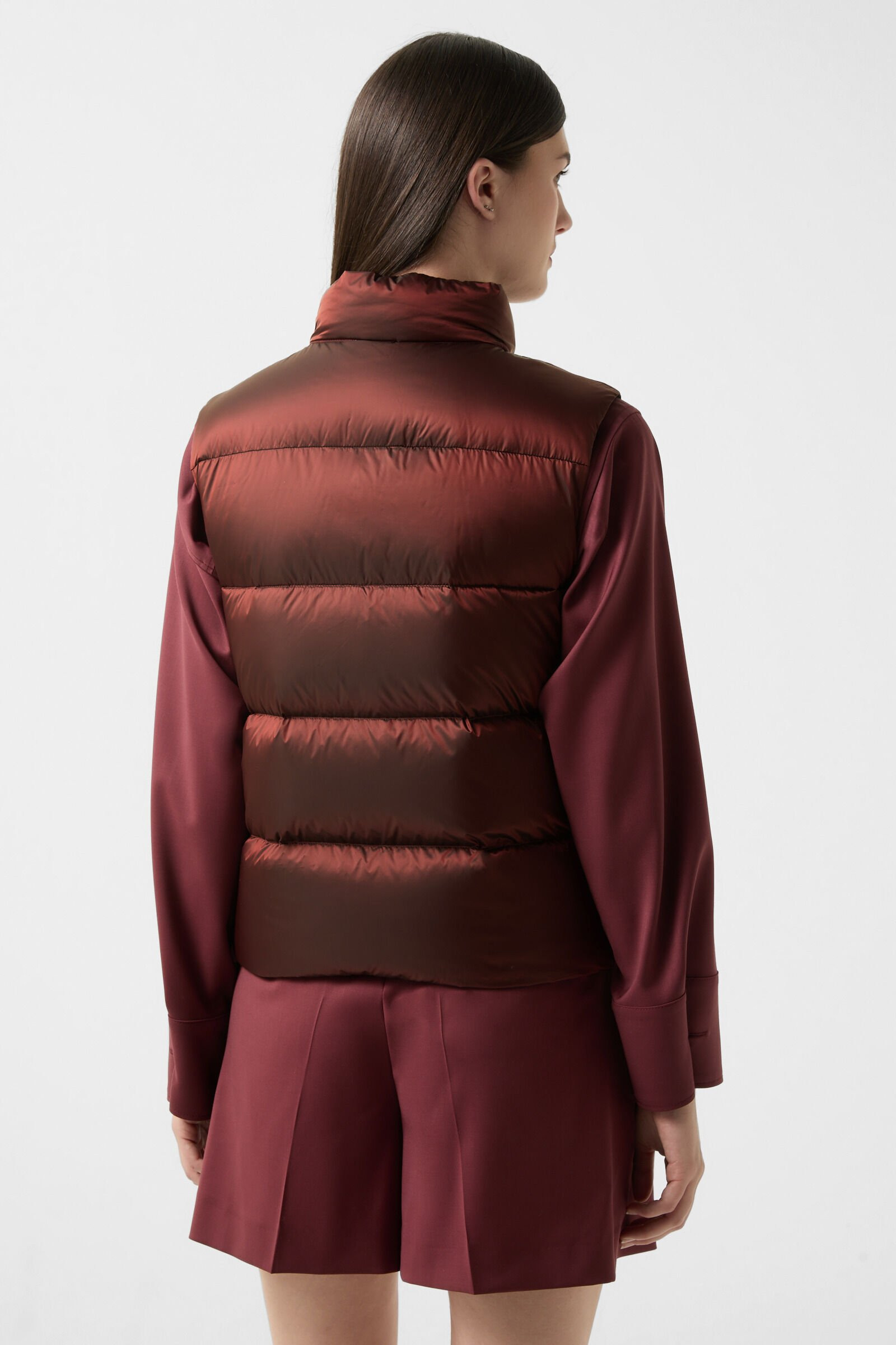 Orely down vest in Wine red - 3