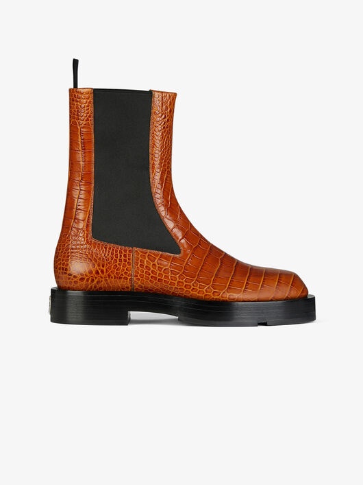 CHELSEA BOOTS IN CROCODILE EFFECT LEATHER - 1