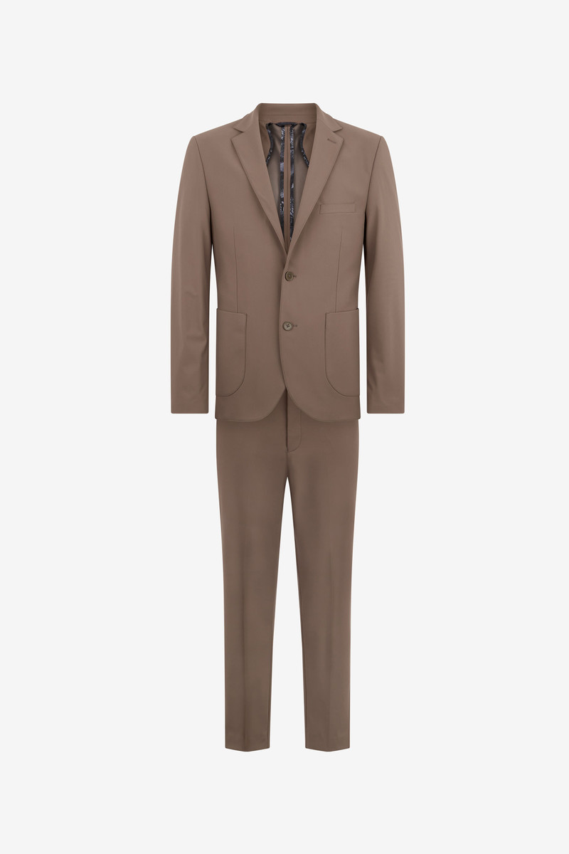 Taupe Single-Breasted Suit 1
