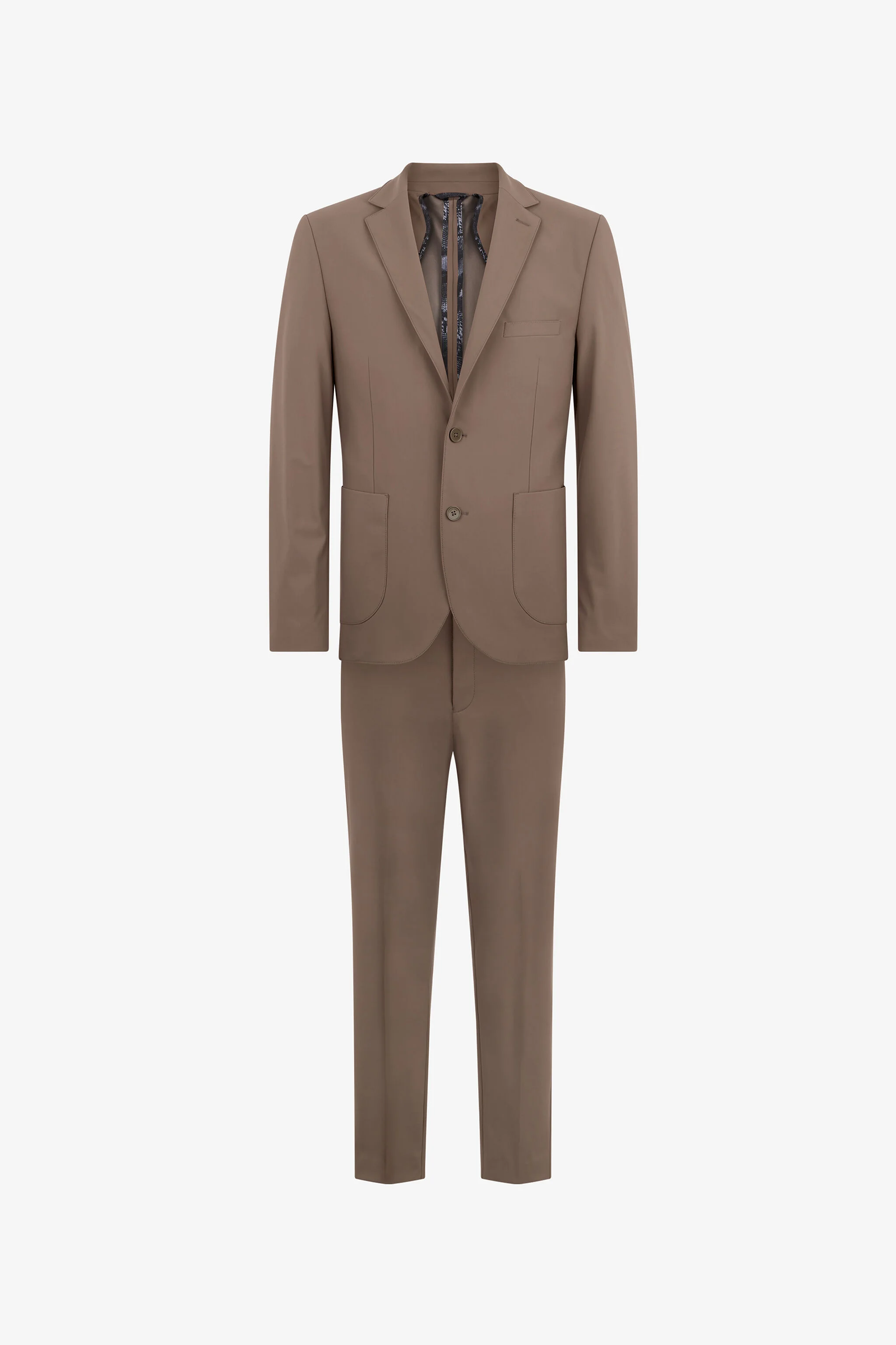 Taupe Single-Breasted Suit - 1