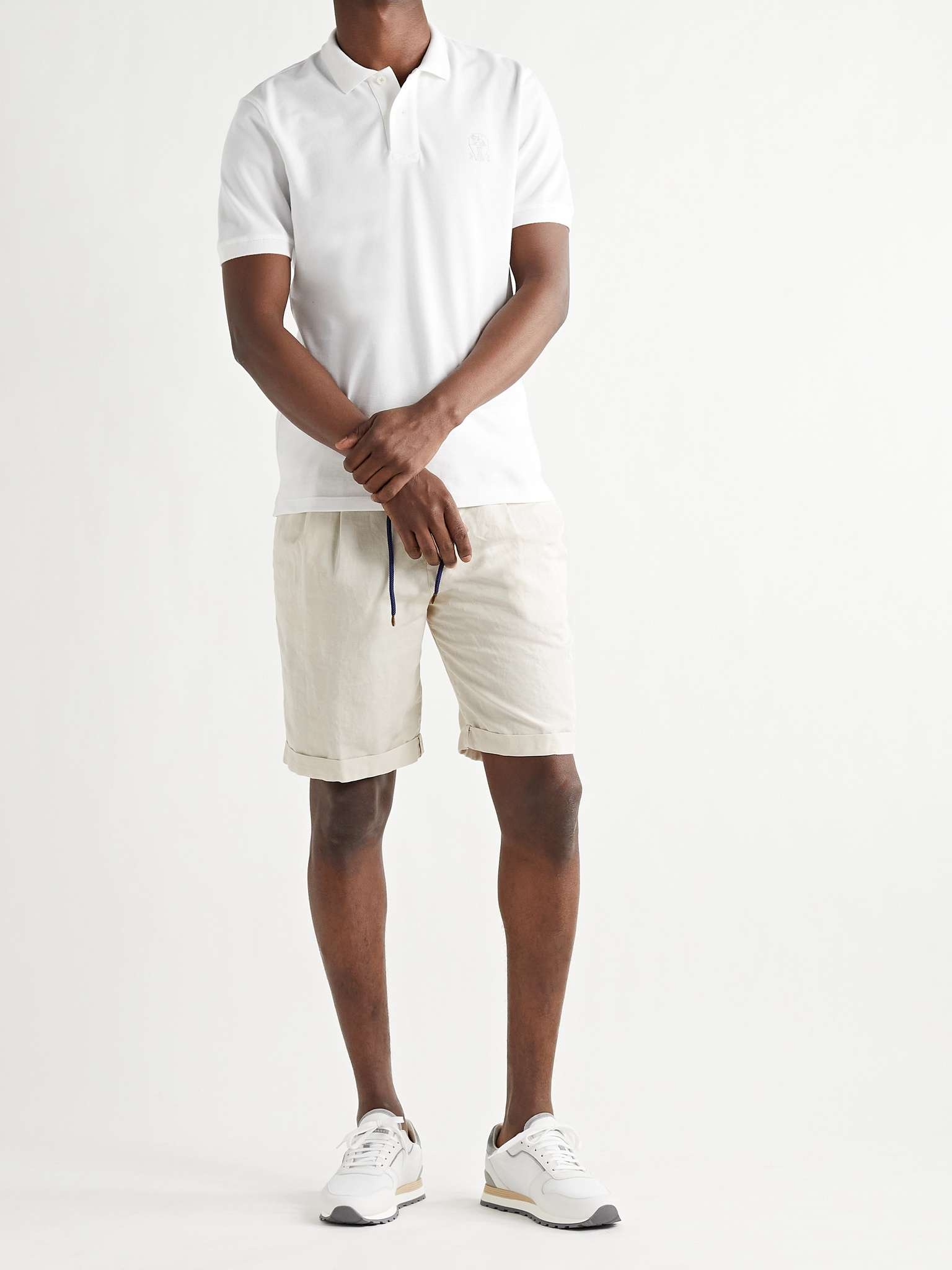 Wide-Leg Linen and Cotton-Blend Drawstring Bermuda Shorts - 2