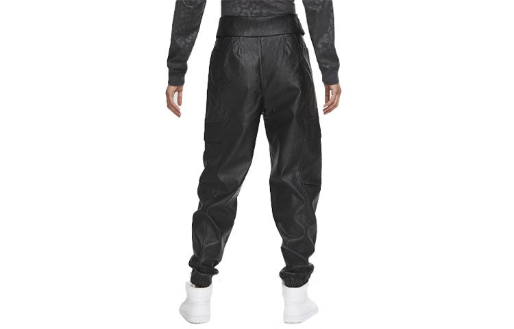 (WMNS) Air Jordan Court-To-Runway High Waist Trousers Black CW6487-010 - 4