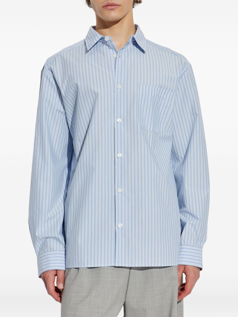 striped button-up shirt - 3