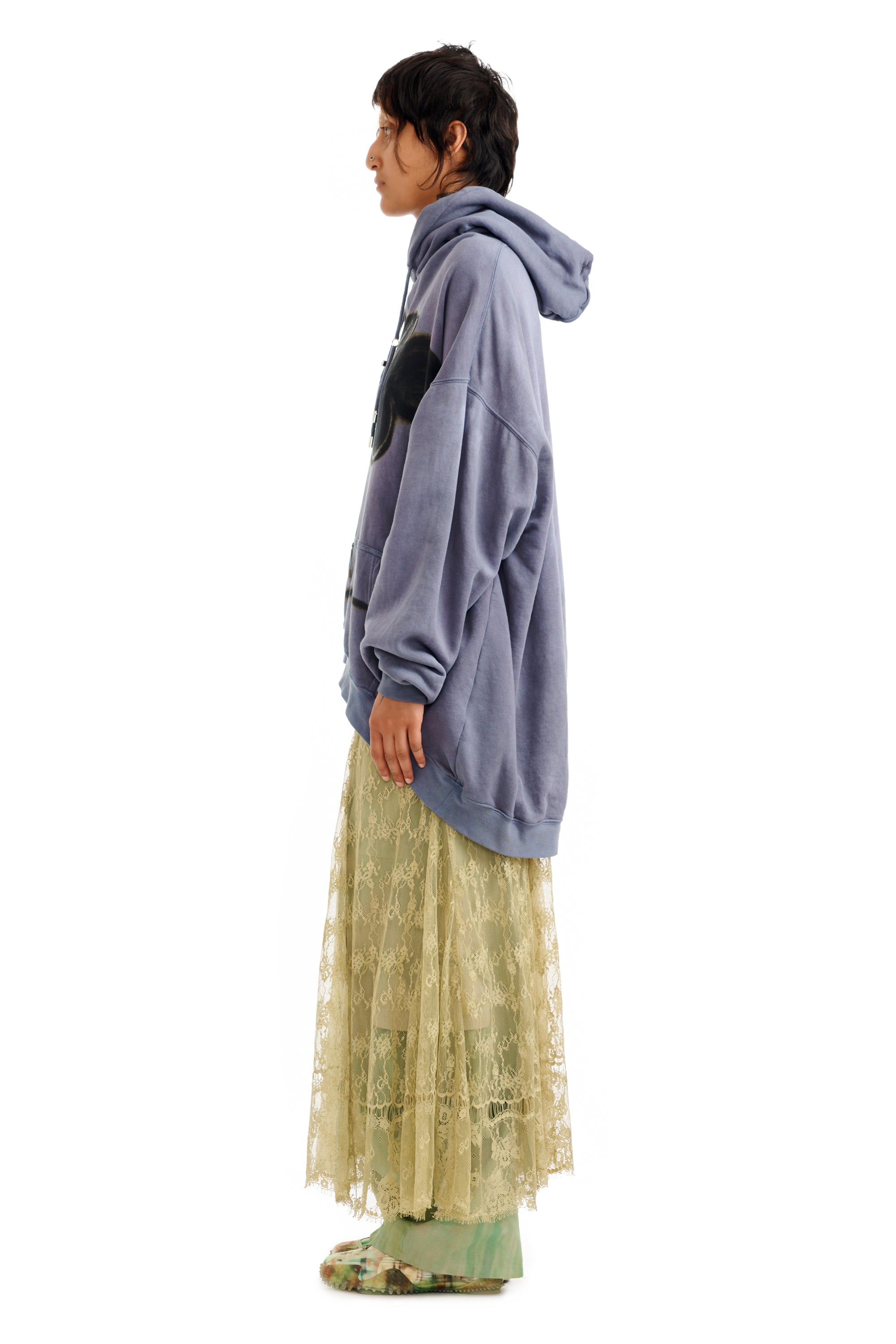 MIDNIGHT FLOWER POT WAVE HEM HOODIE - 4