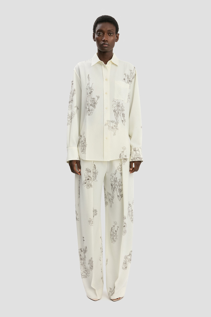 Victoria Beckham Pyjama Shirt In Off-White Floral Print outlook