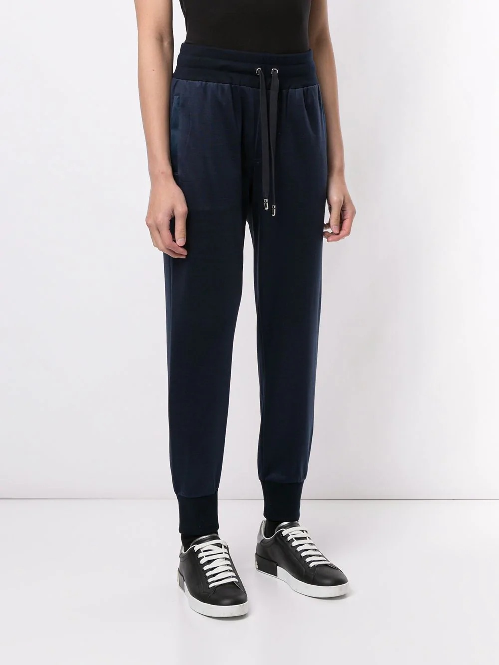 drawstring silk track pants - 3