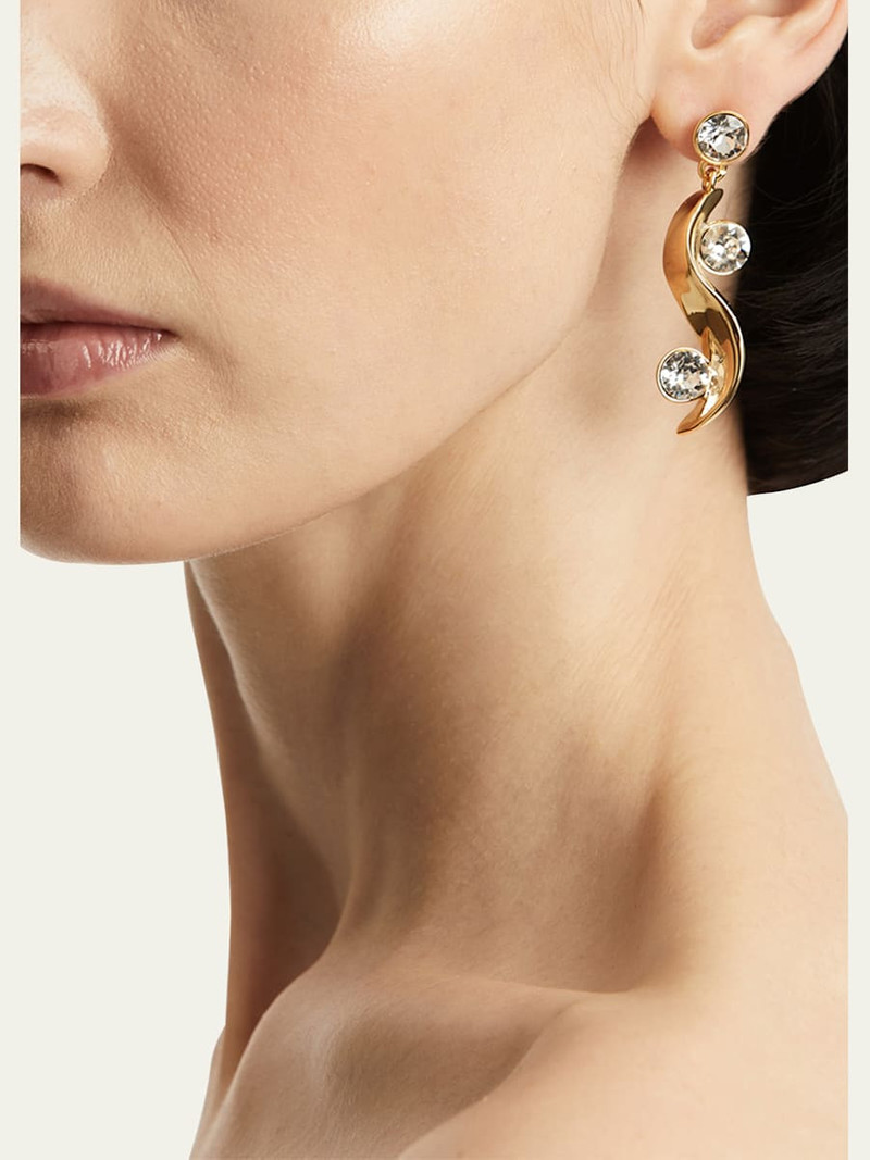 Oscar de la Renta Crystal Wave Drop Earrings outlook