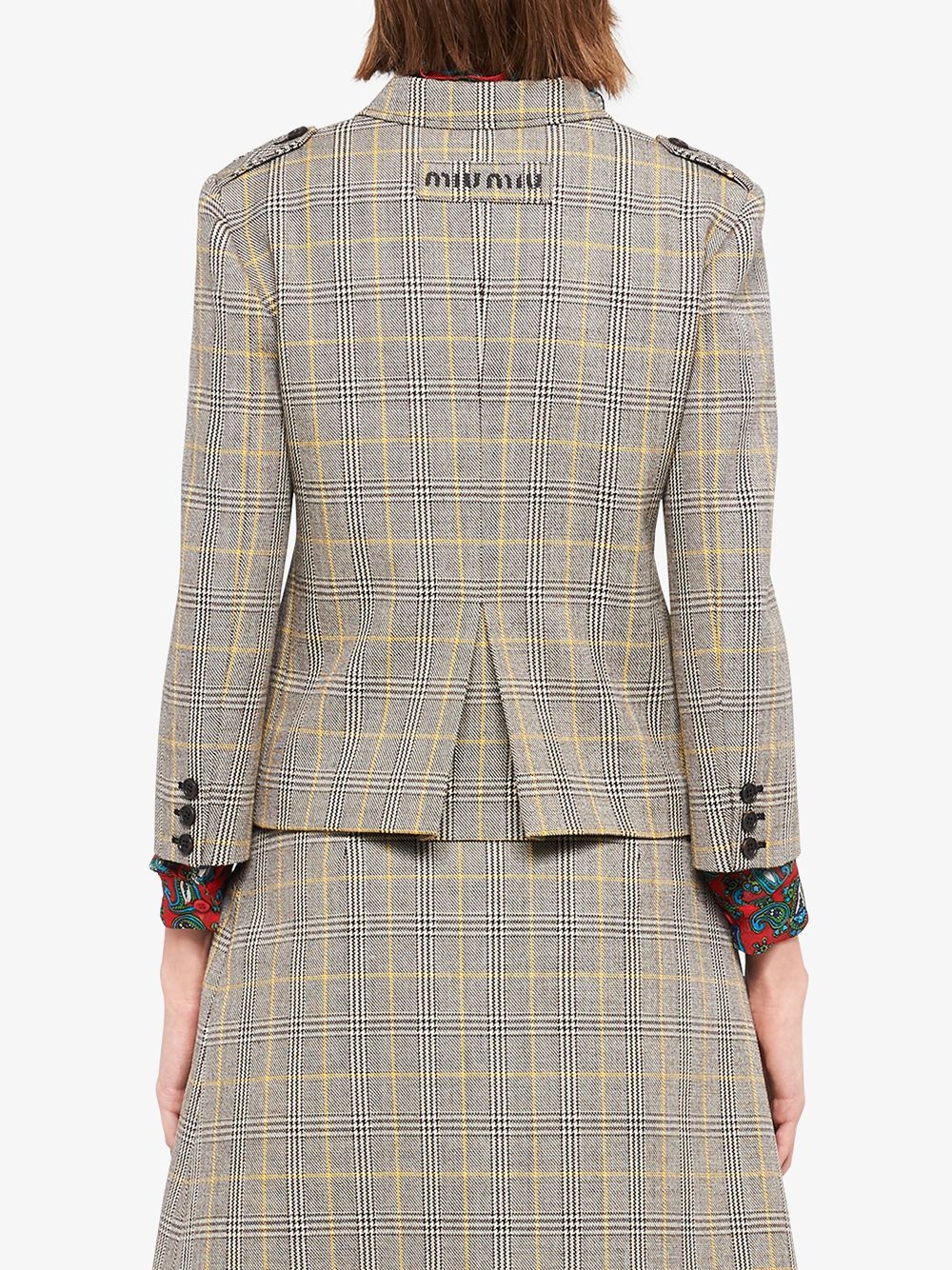 plaid single-breasted jacket - 4