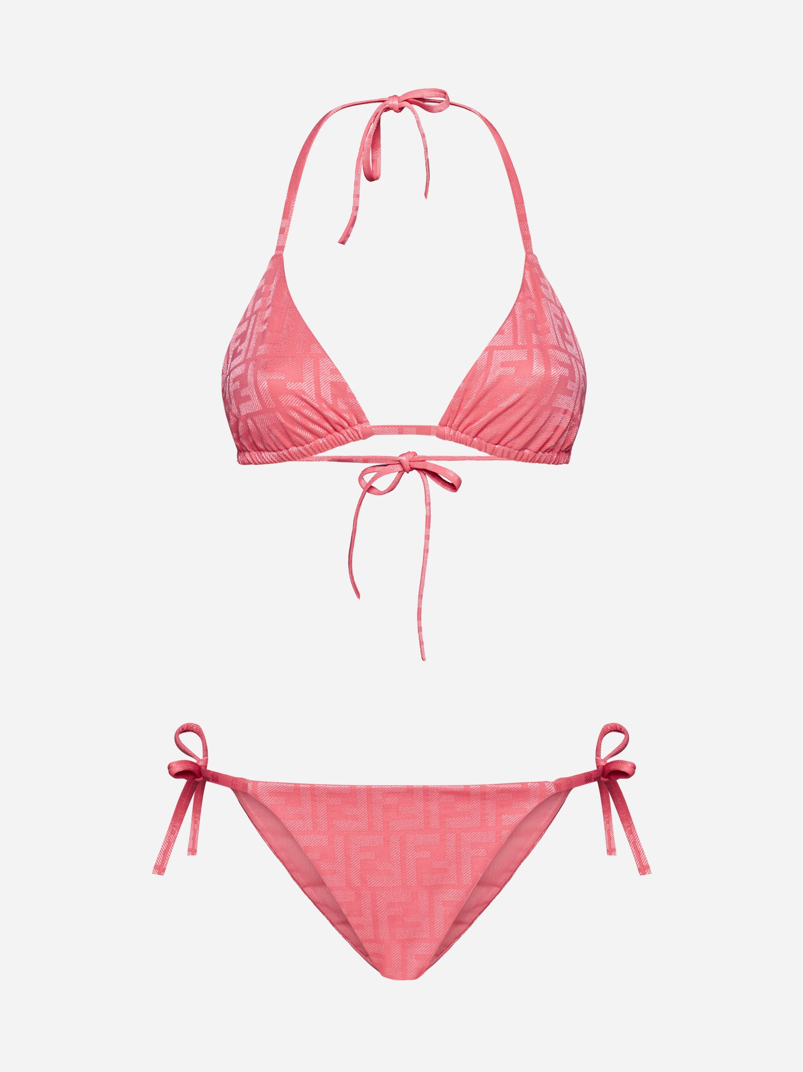 FF-monogram halterneck bikini set - 1