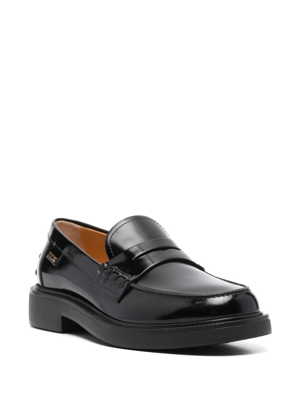 logo-lettering loafers - 2