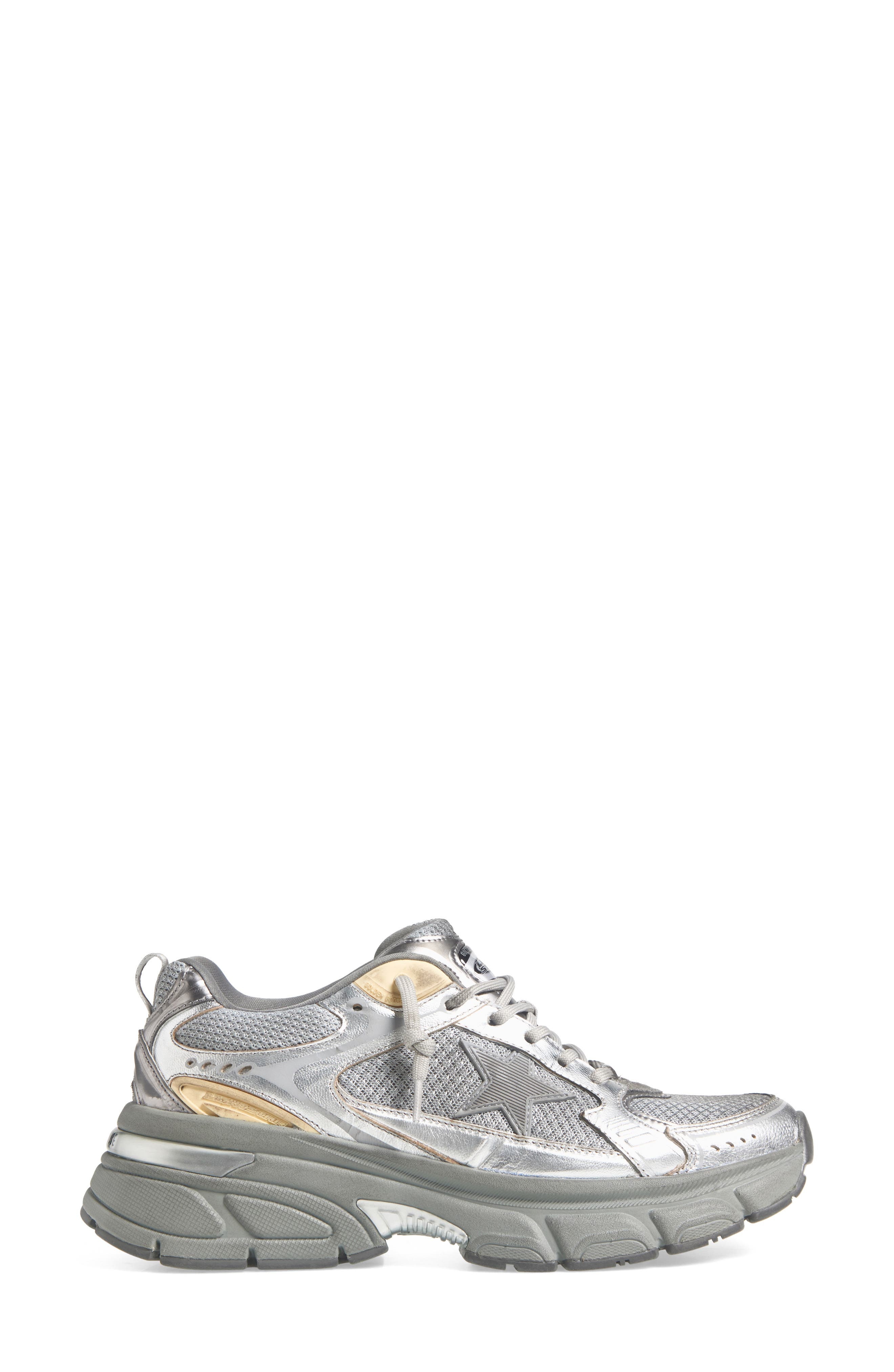Golden Goose Lightstar Sneaker in Silver/Gold at Nordstrom - 3