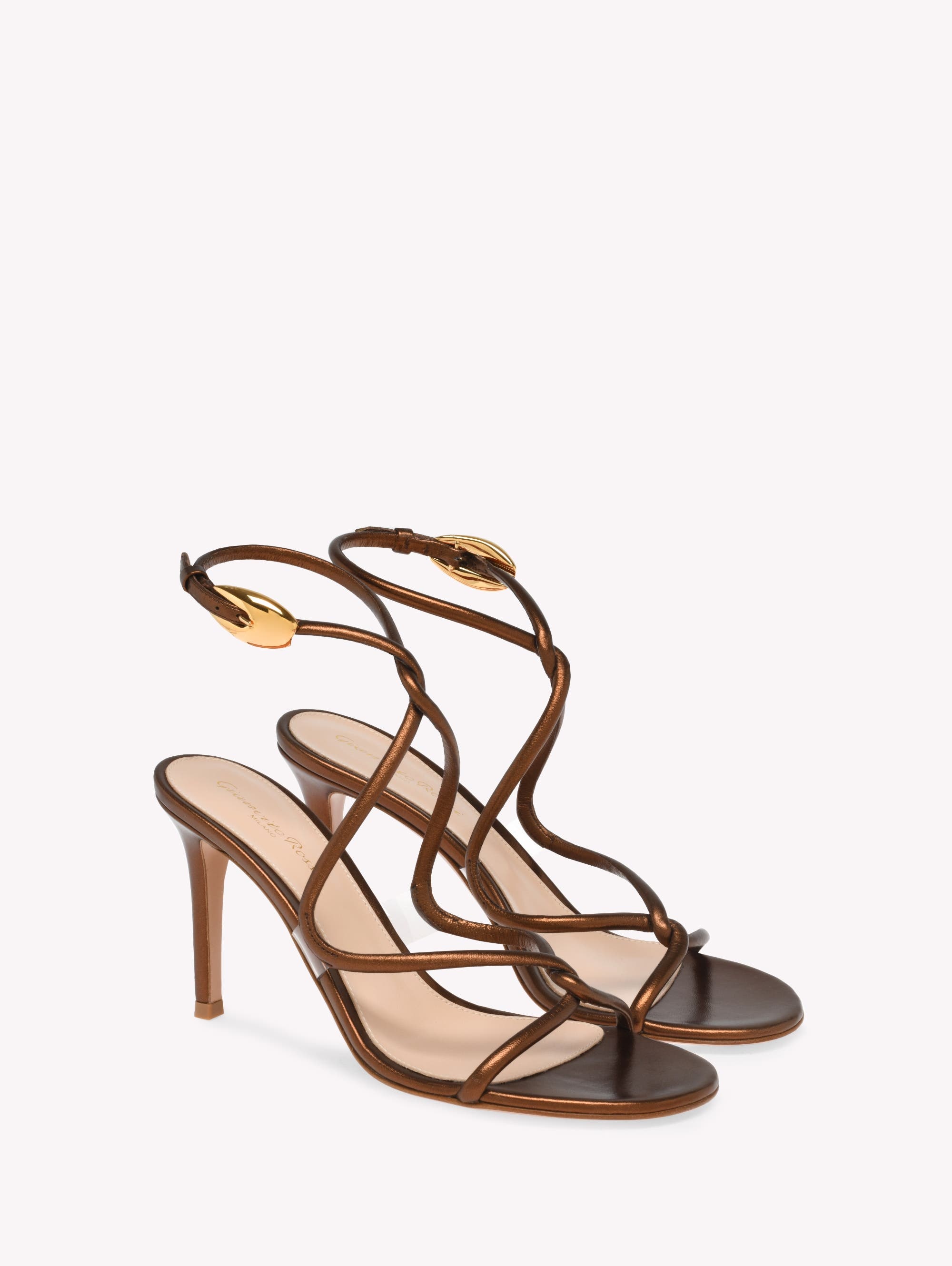 Gianvito Rossi Black Mamba 85 Sandals in Metallic Brown at Nordstrom - 2