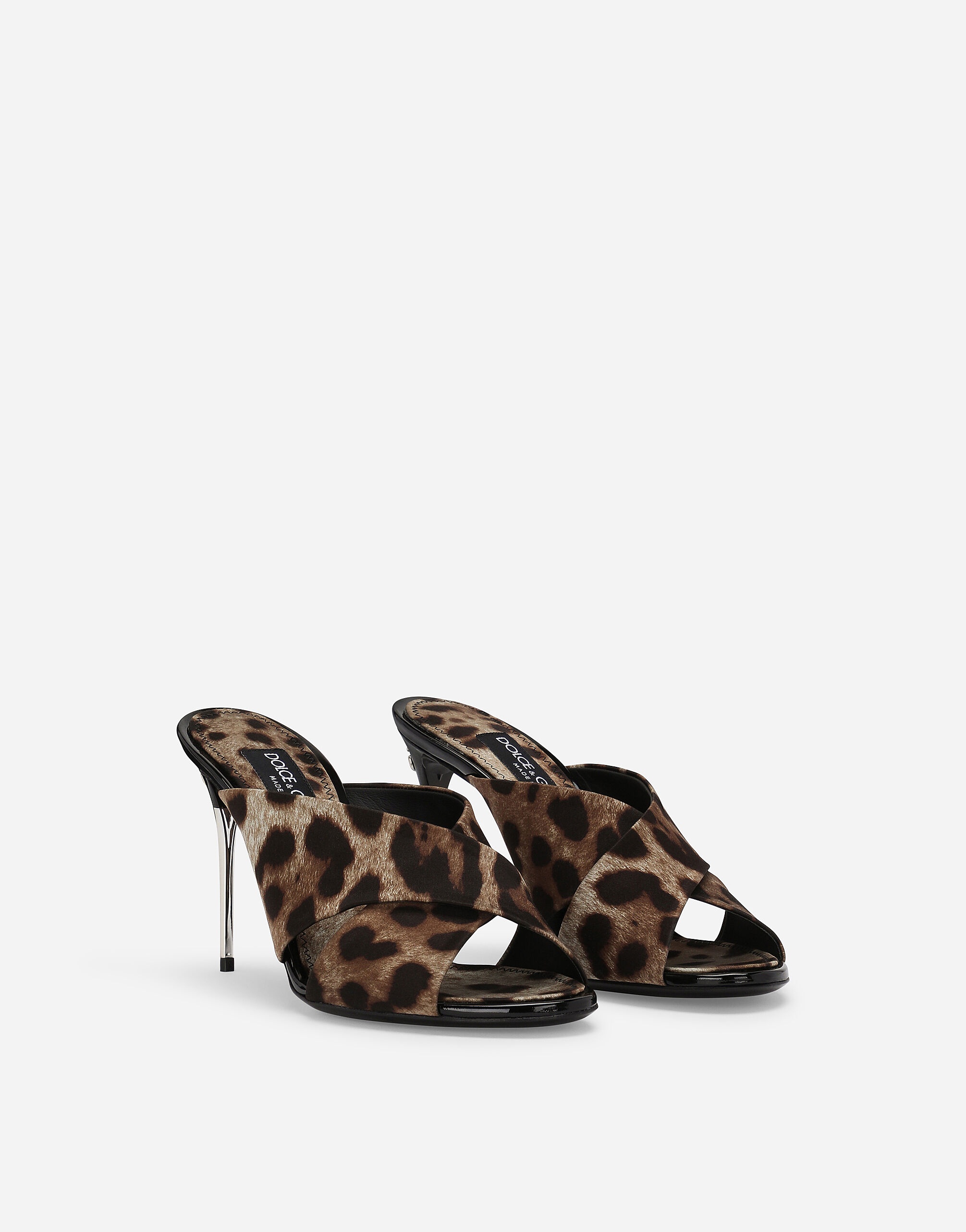 Leopard-print satin mules - 2