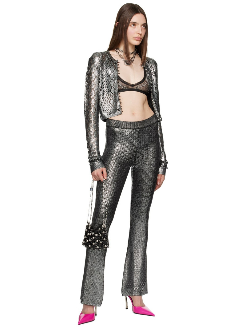 rabanne Silver Flared Trousers outlook