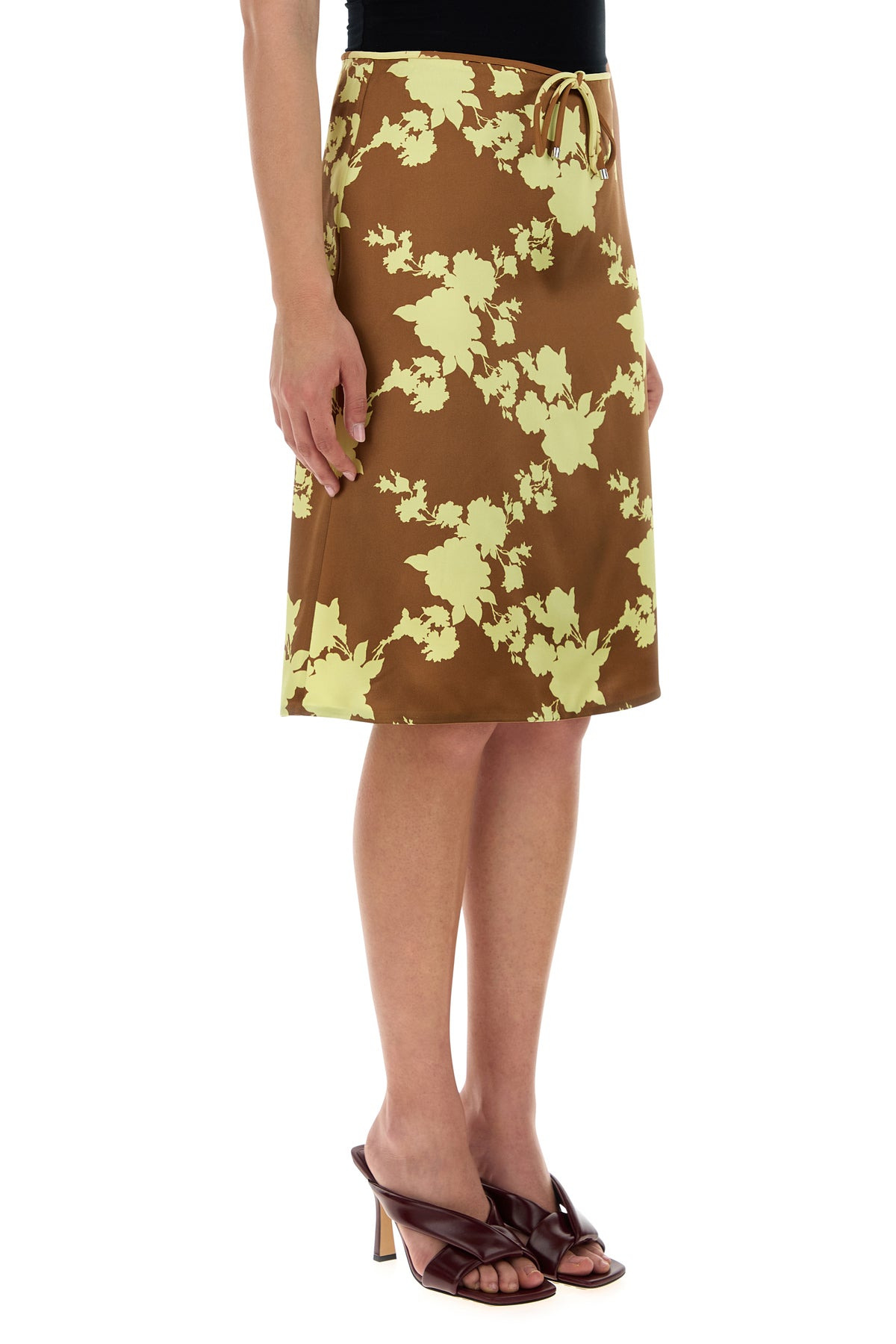 Printed satin skirt - 3