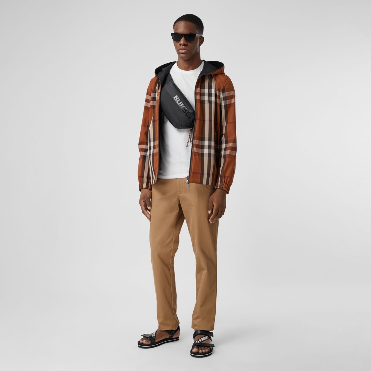 Reversible Check Technical Cotton Hooded Jacket - 2