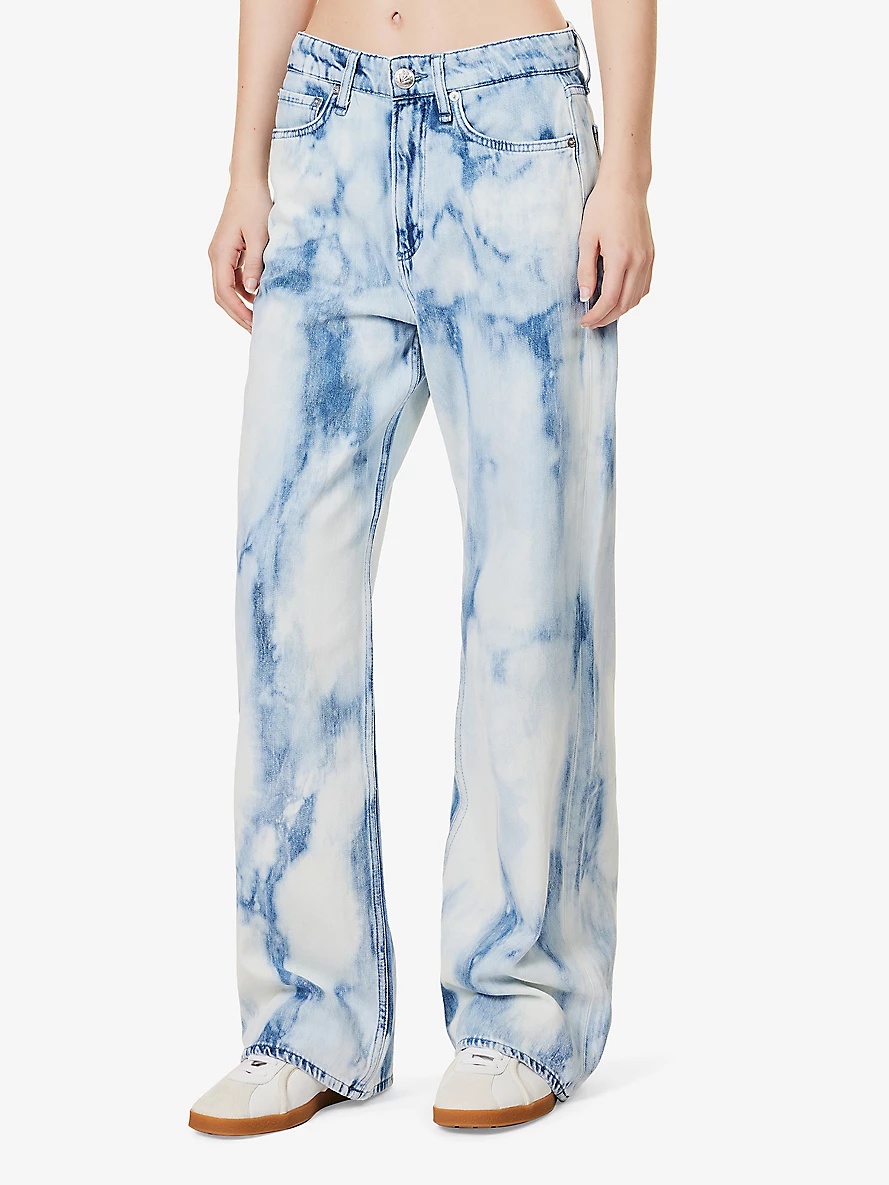 Logan tie-dye wide-leg mid-rise denim jeans - 3