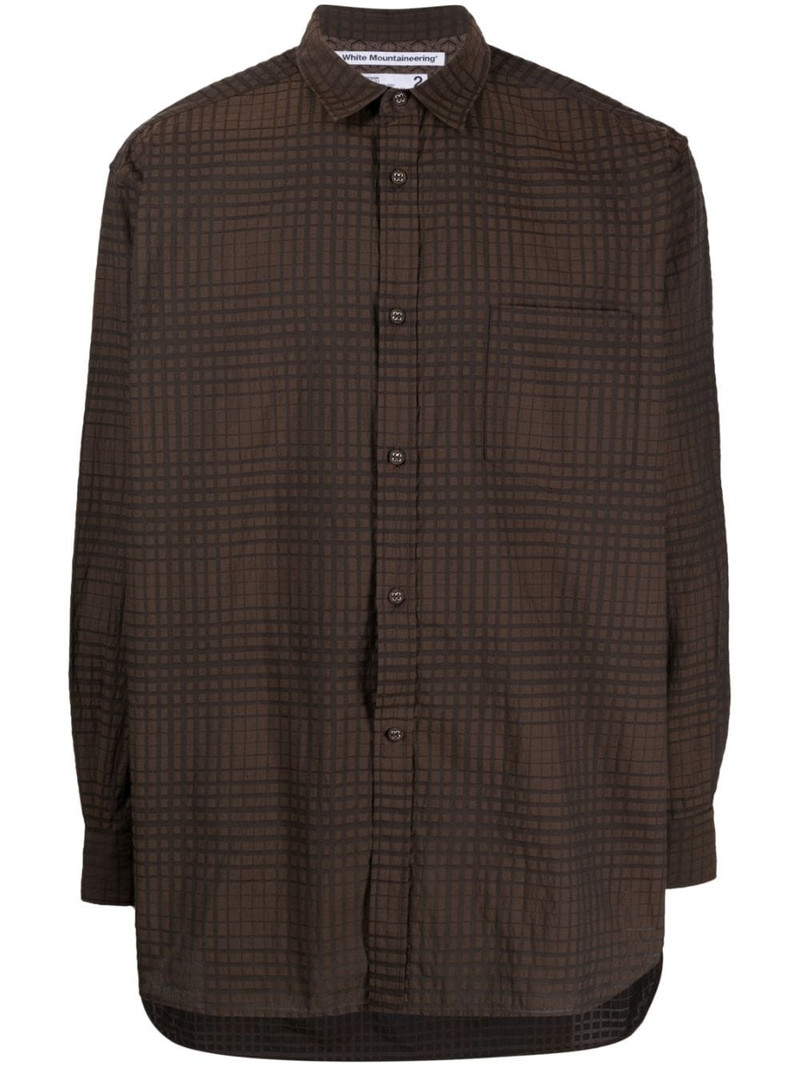 checked- jacquard long-sleeve shirt 1