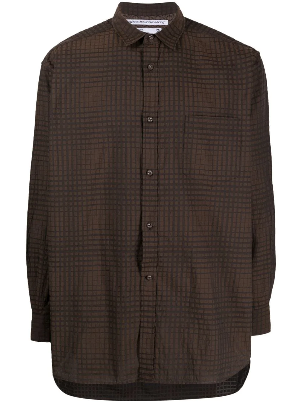 checked- jacquard long-sleeve shirt - 1