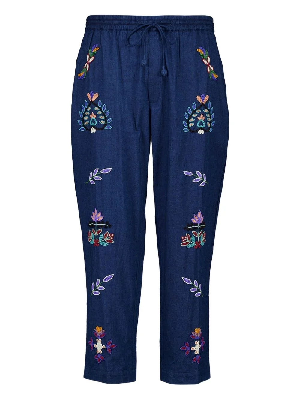 Neon beaded floral trousers - 1