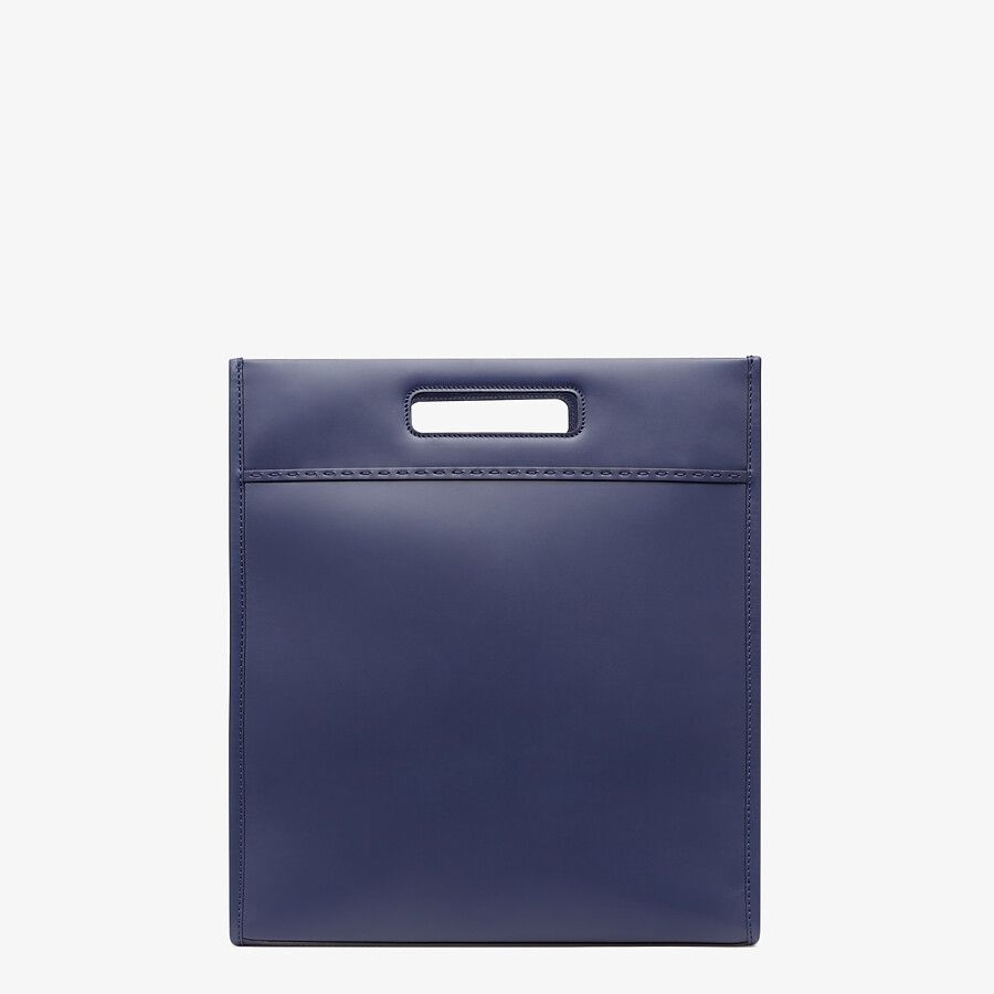 Blue leather shopper - 4
