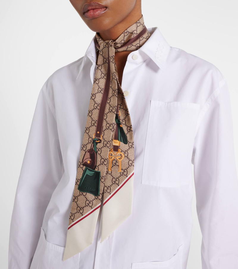 GUCCI GG printed silk twill scarf outlook
