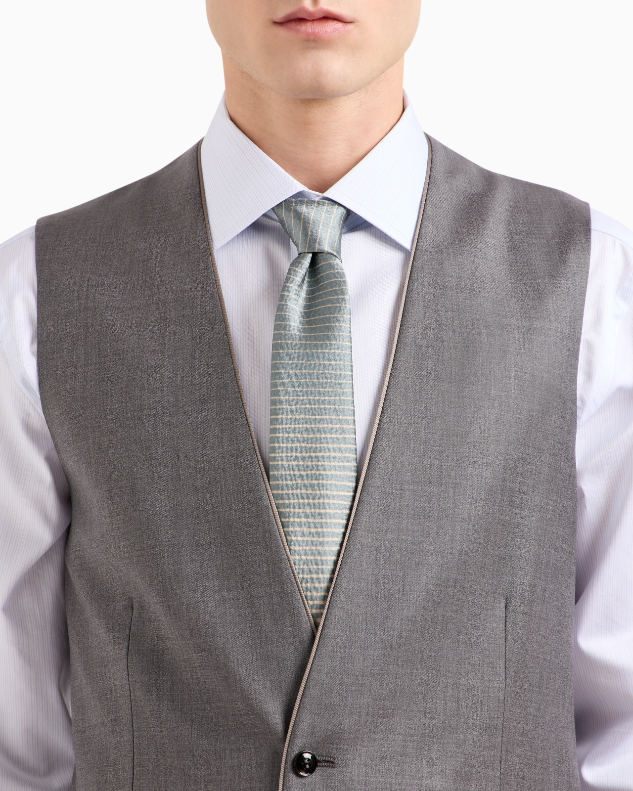 SINGLE-BREASTED WAISTCOAT IN VIRGIN WOOL AND CASHMERE - 5