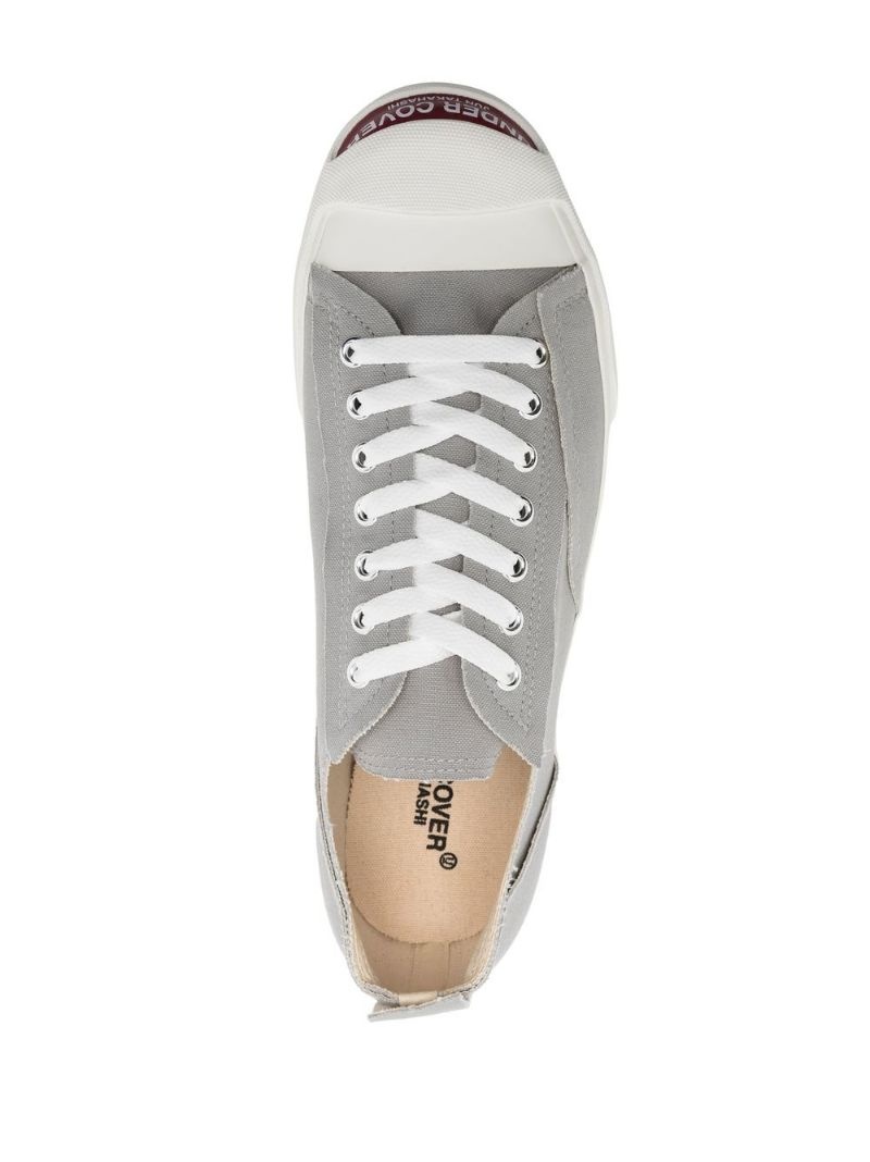 rubber-toecap lace-up sneakers - 4