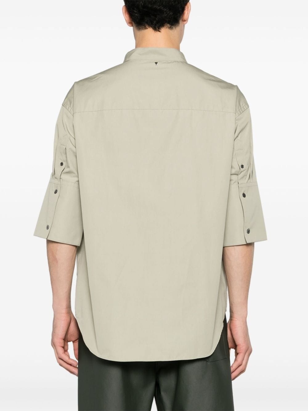 band-collar cotton shirt - 5