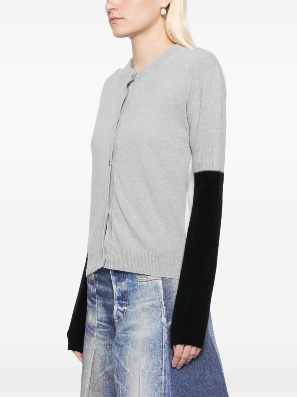 color-block cardigan - 3