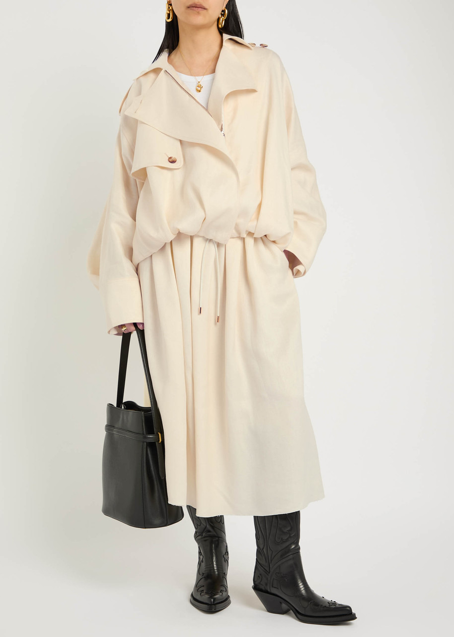 Gabriela Hearst Hunt Drawstring Linen Trench Jacket - 4