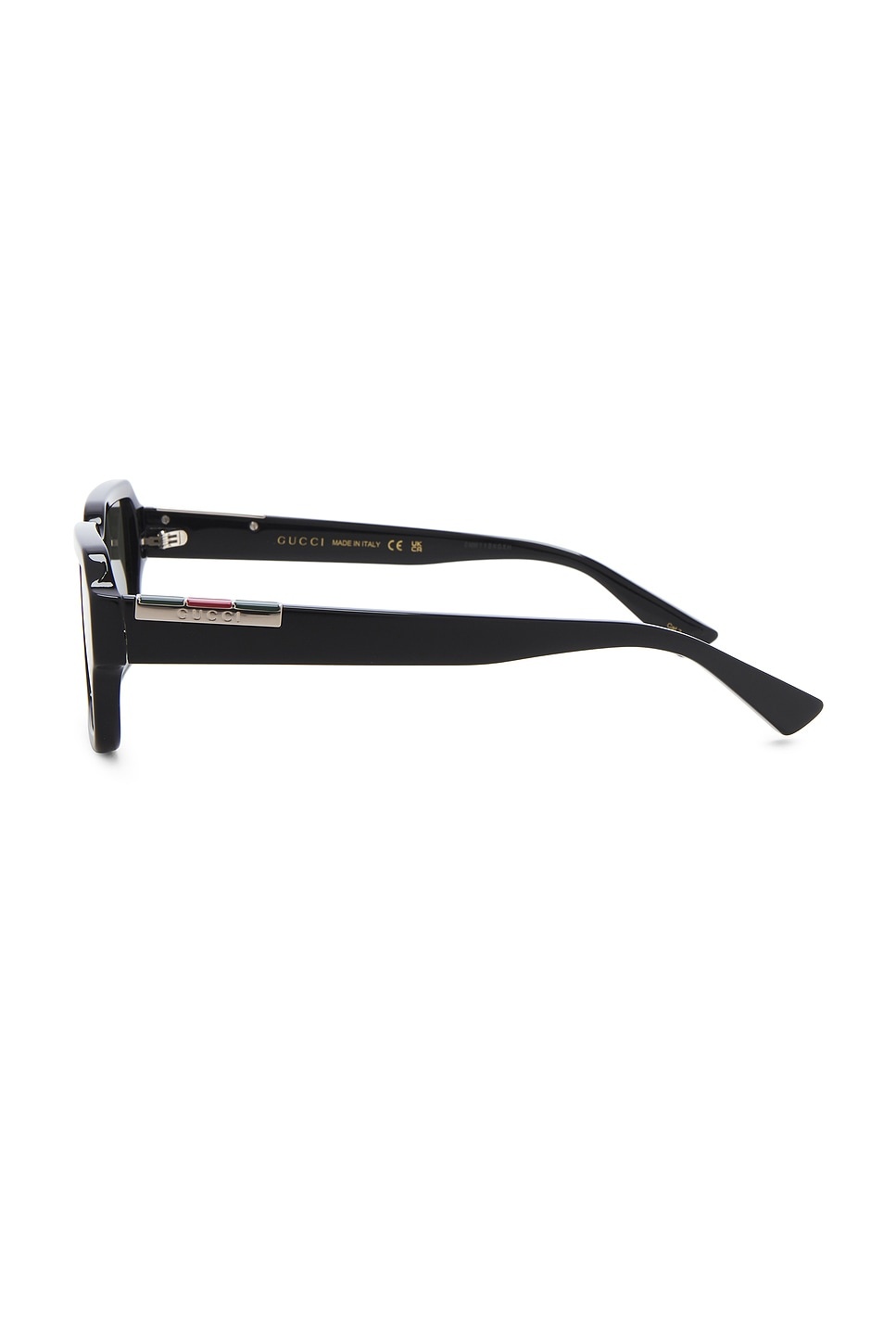 Rectangle Sunglasses In Shiny Black - 3