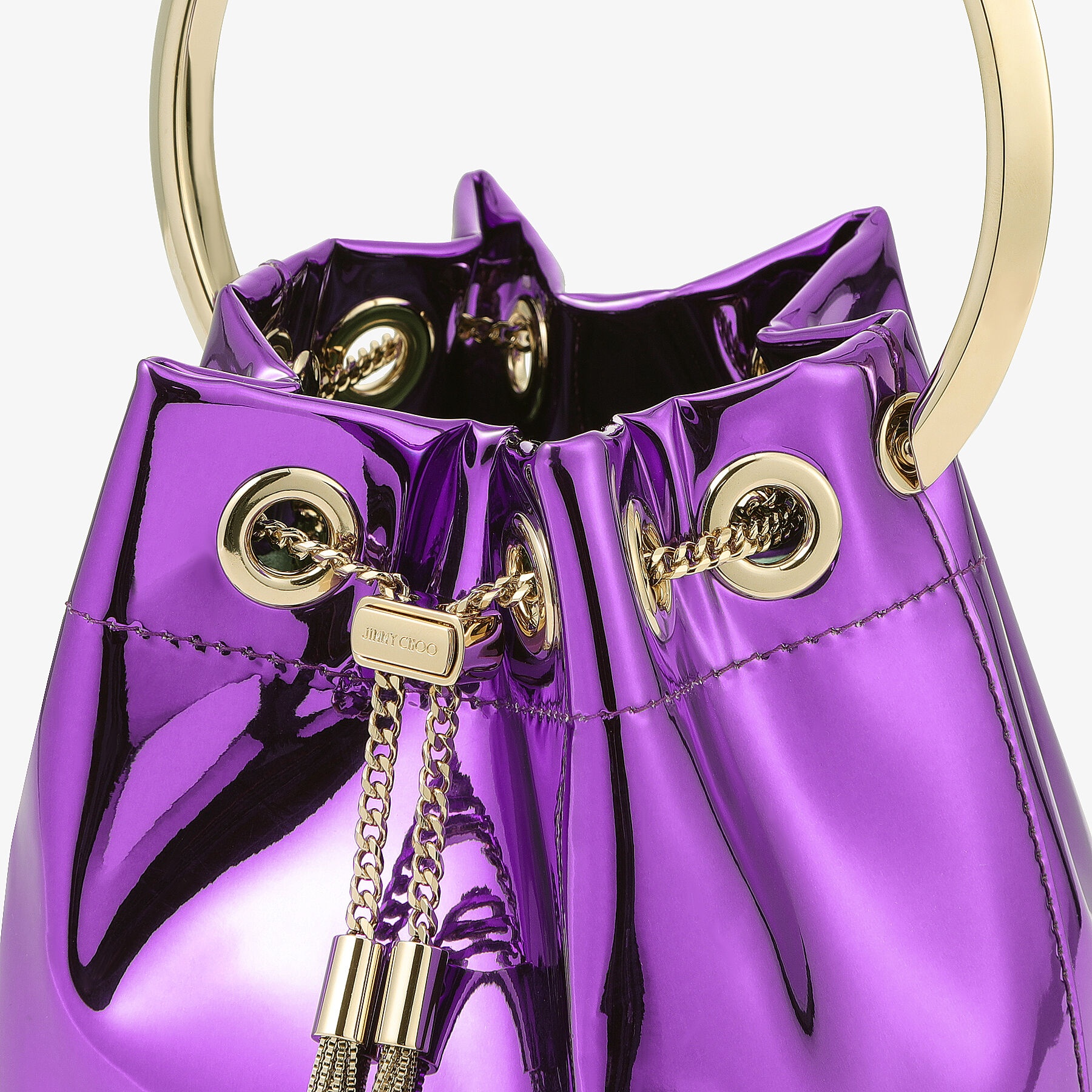 Bon Bon
Cassis Mirror Fabric Mini Bag with Metal Handle - 4