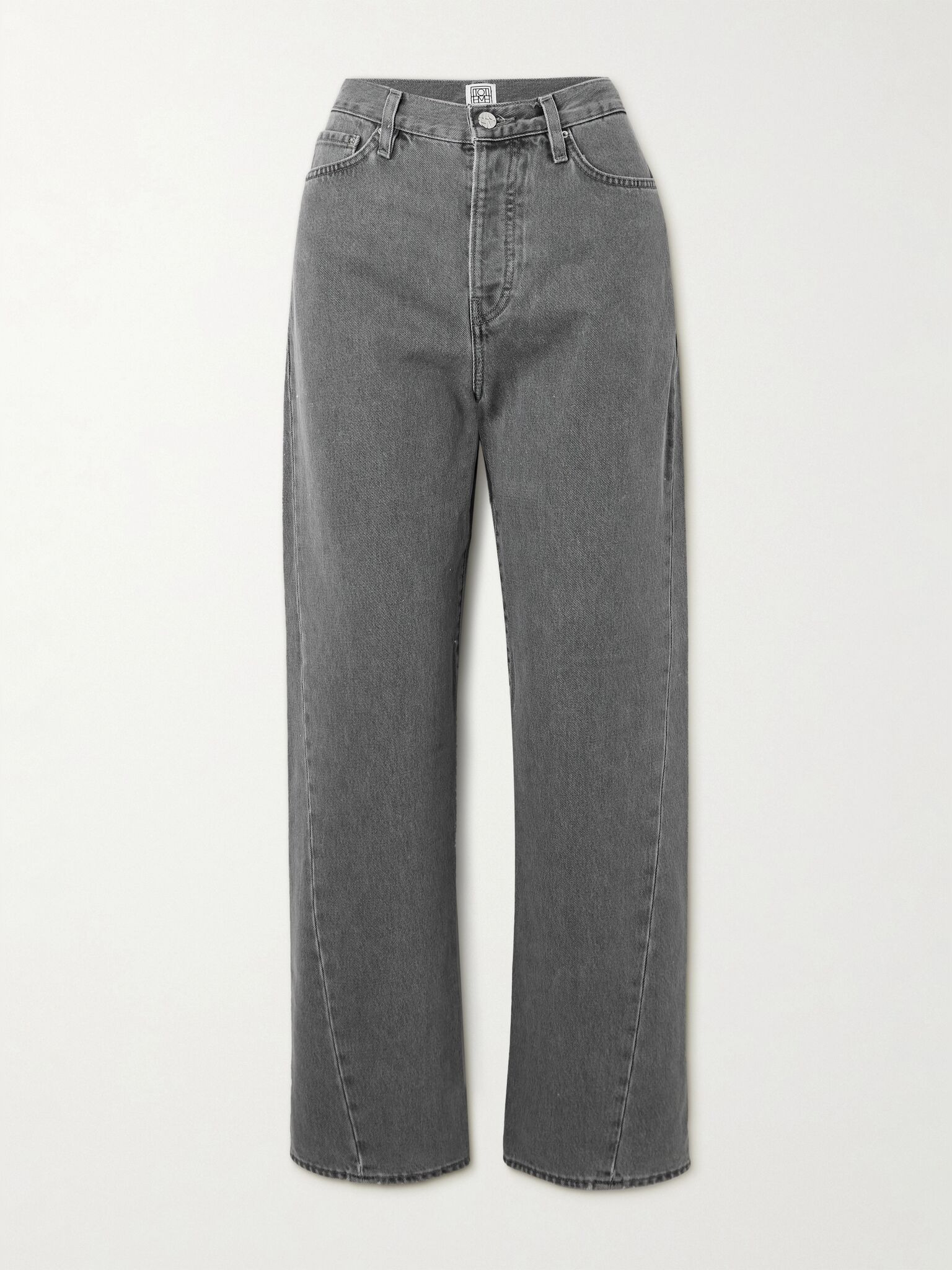 High-rise straight-leg organic jeans Gray - 1