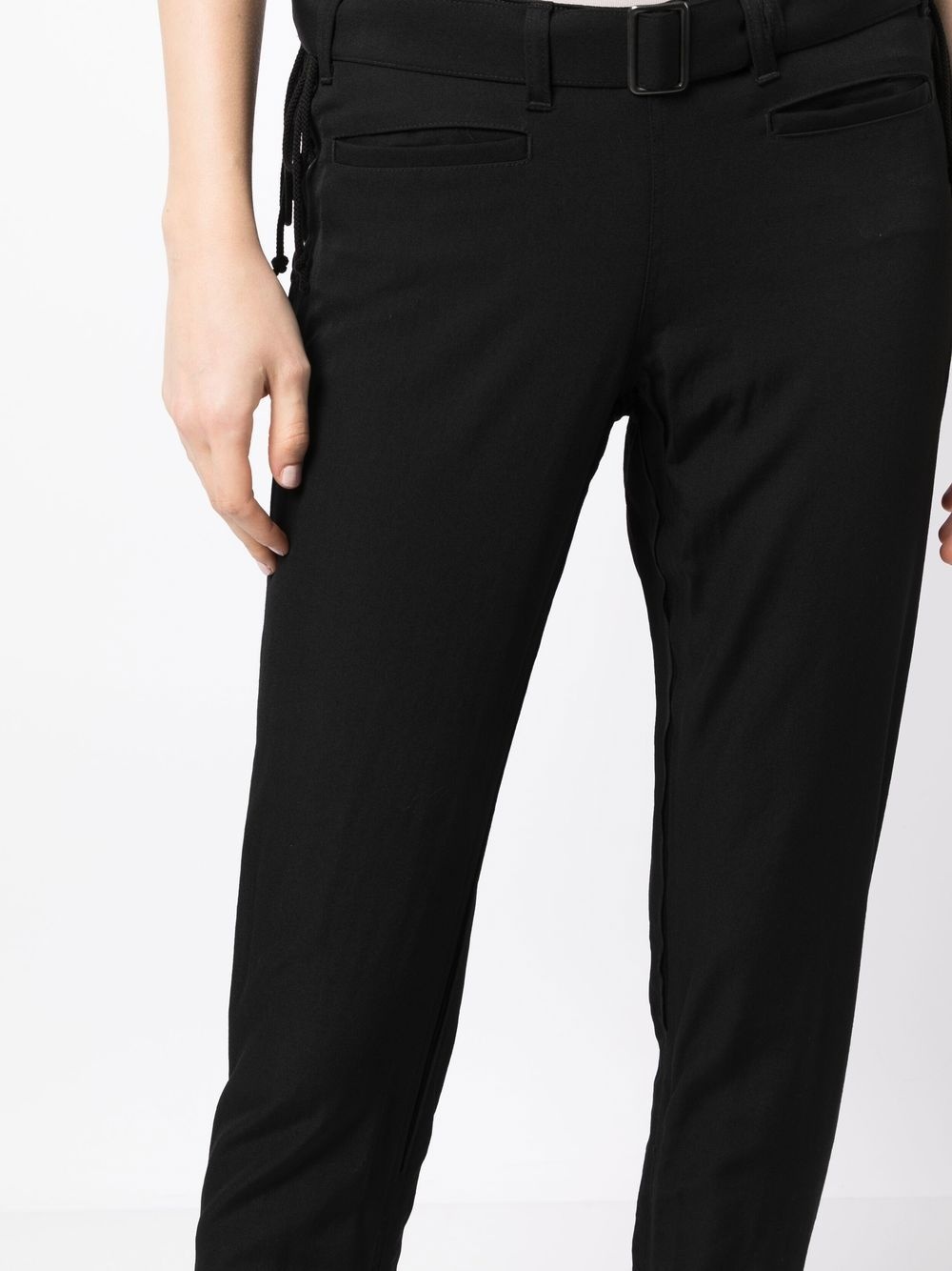 belted skinny wool trousers - 5