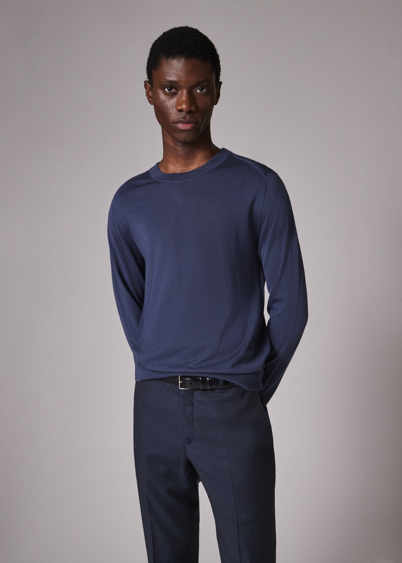 Stone Blue Merino Wool Sweater 6