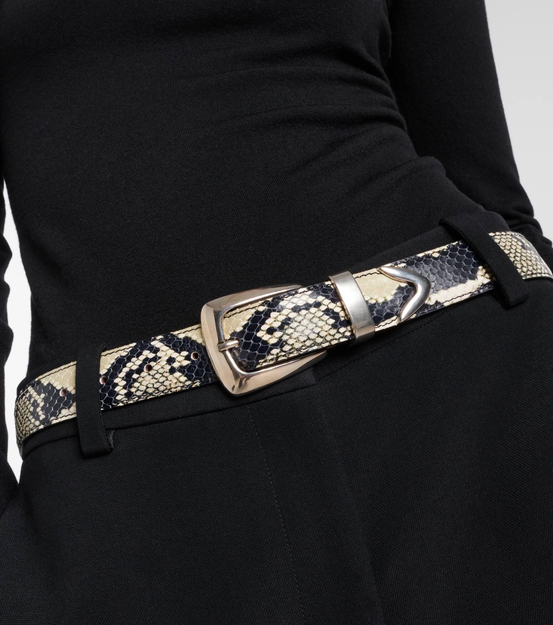 Benny snake-effect leather belt - 2