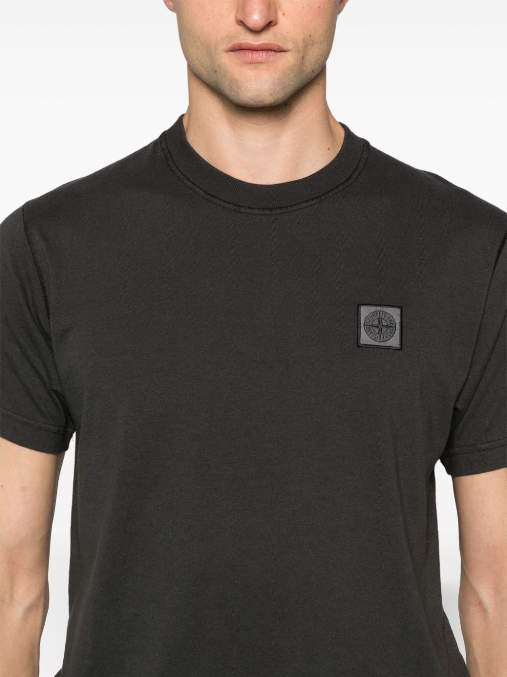 Compass-patch cotton T-shirt - 5