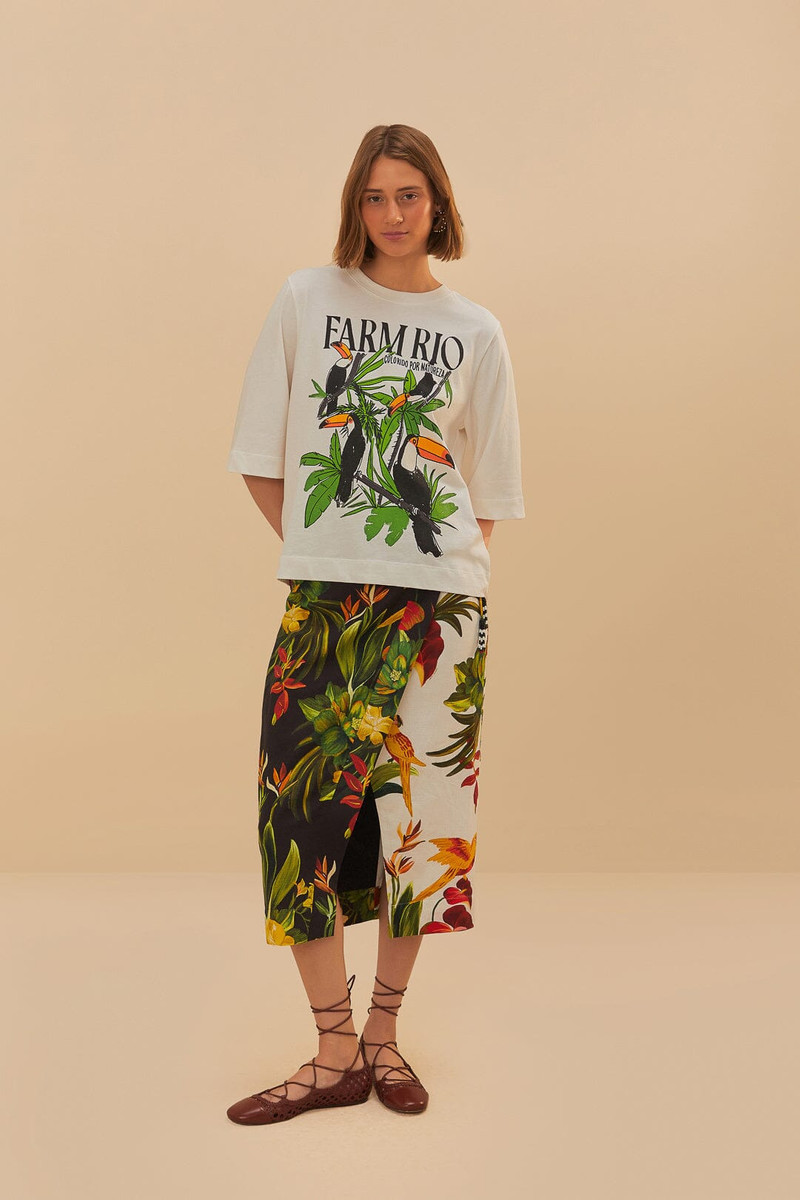 FARM RIO Off-White Nature Lovers Toucans T-Shirt outlook