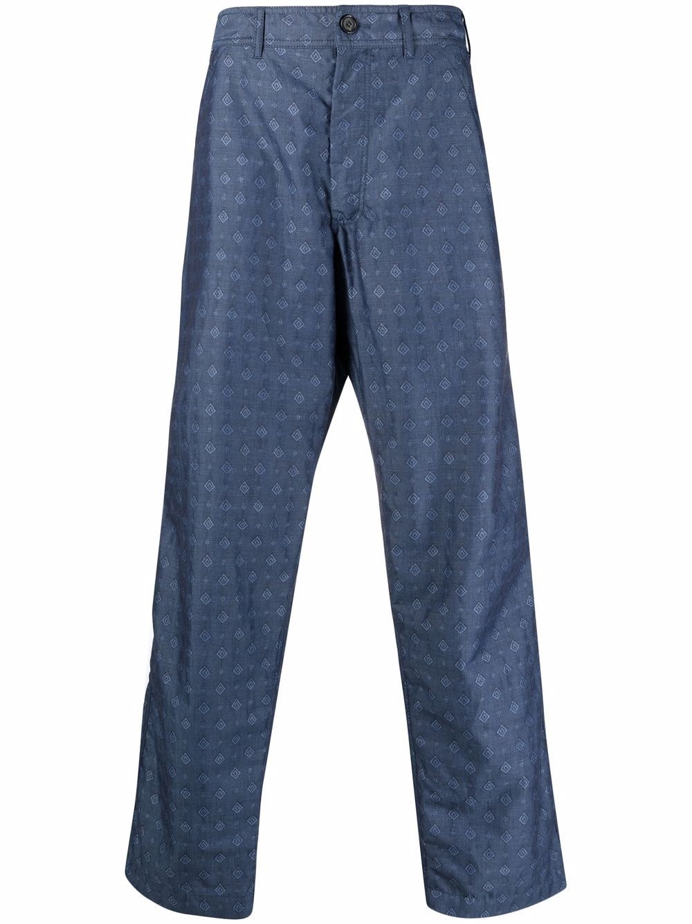 patterned loose-fit trousers - 1