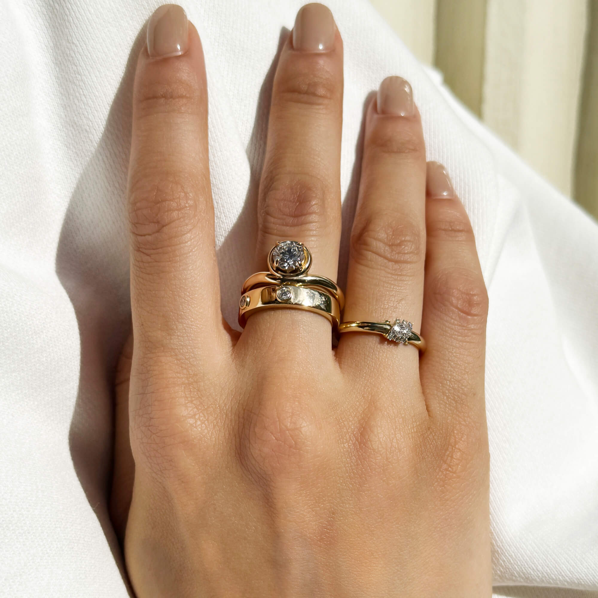 0.5CTW LAB-Created Diamond Bonbon Merge Ring - 25
