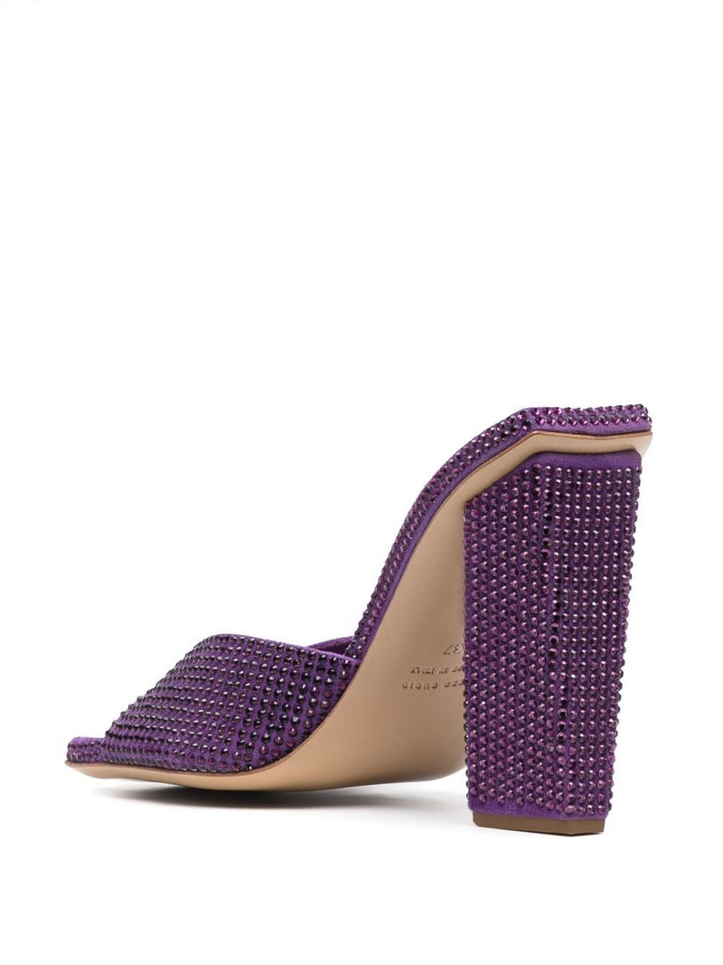 유리 크리스탈 embellished mules 3