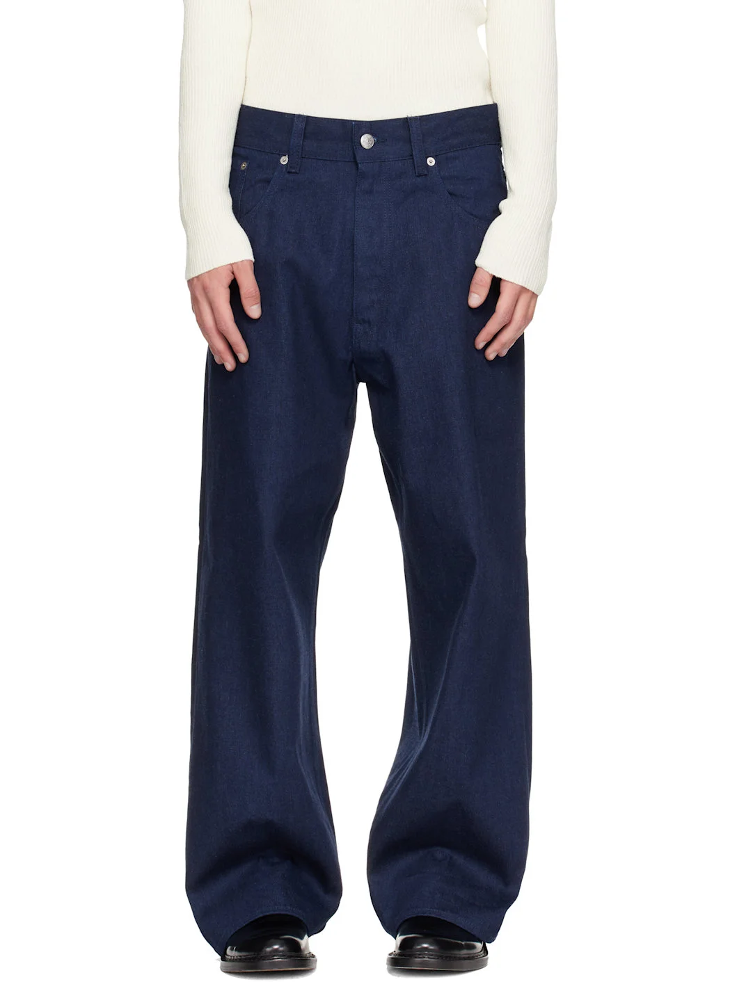 Indigo Super Wide Cinch Jeans - 1