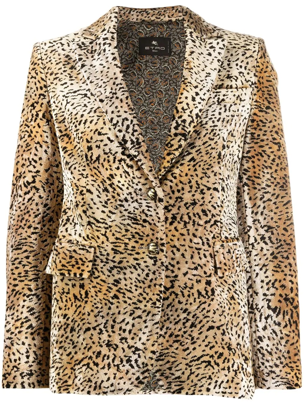 printed single-breasted blazer - 1