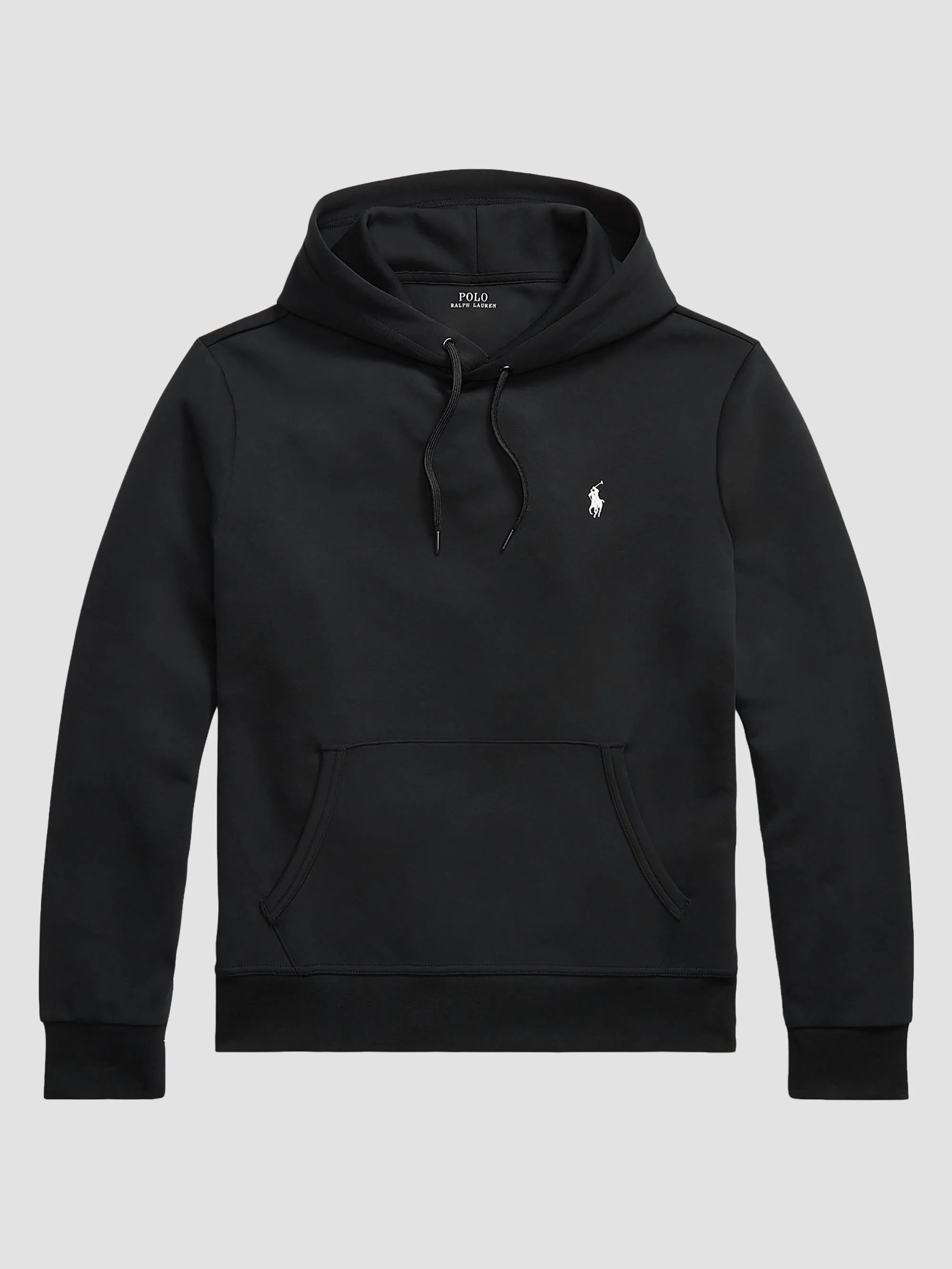 Men's Double-Knit Drawstring Hoodie - Polo Black - 1
