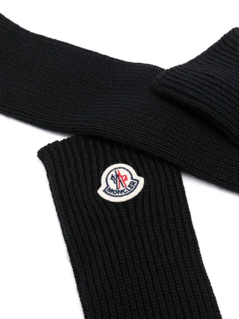 Moncler logo-patch ribbed gloves outlook