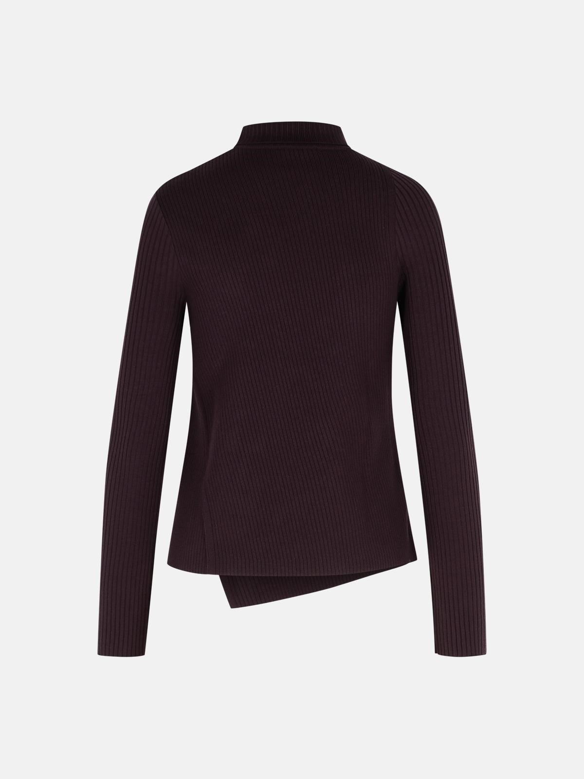 'OBLIQUE' BURGUNDY VISCOSE BLEND SWEATER - 3