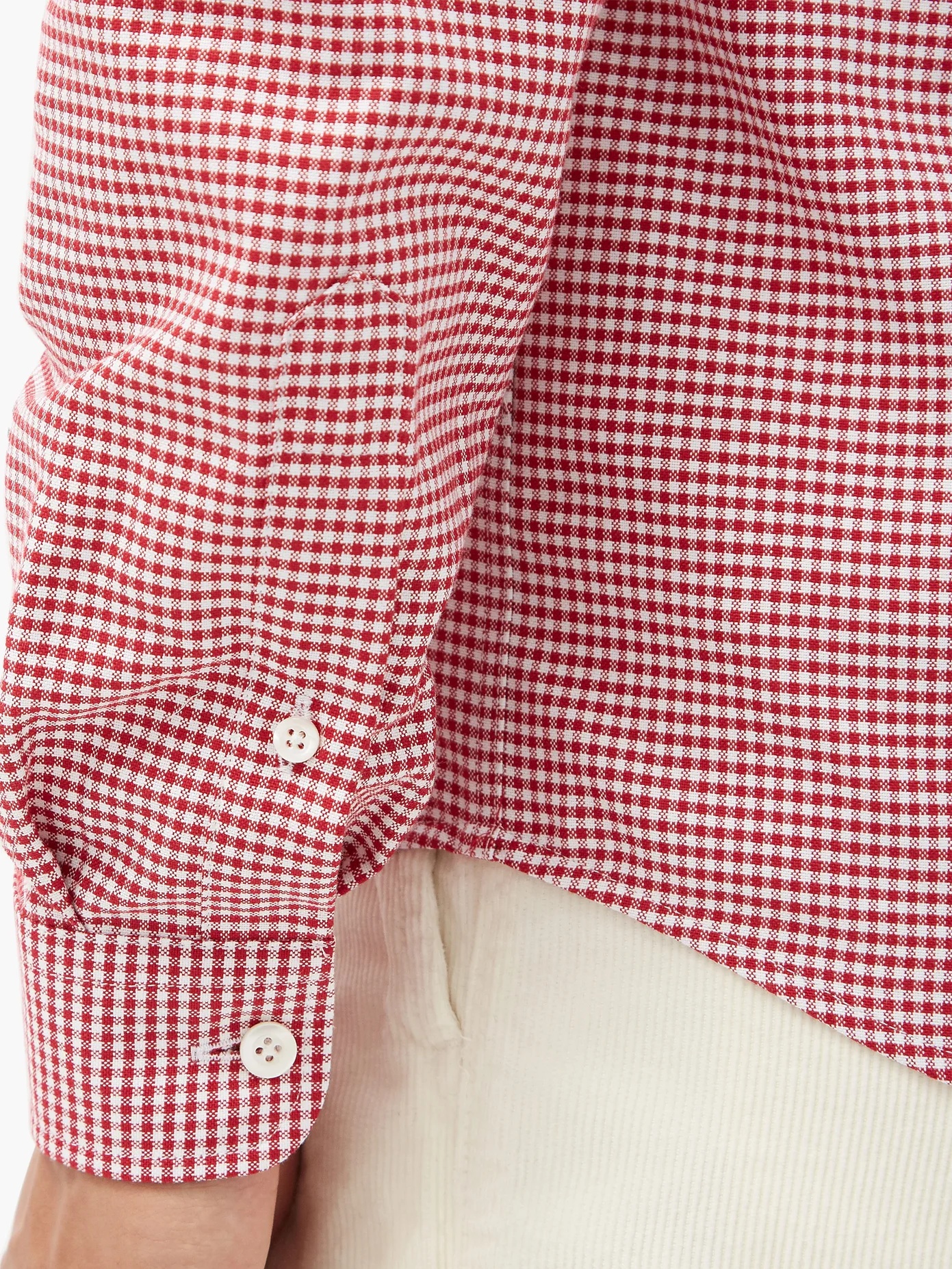 Logo-appliqué gingham cotton shirt - 4