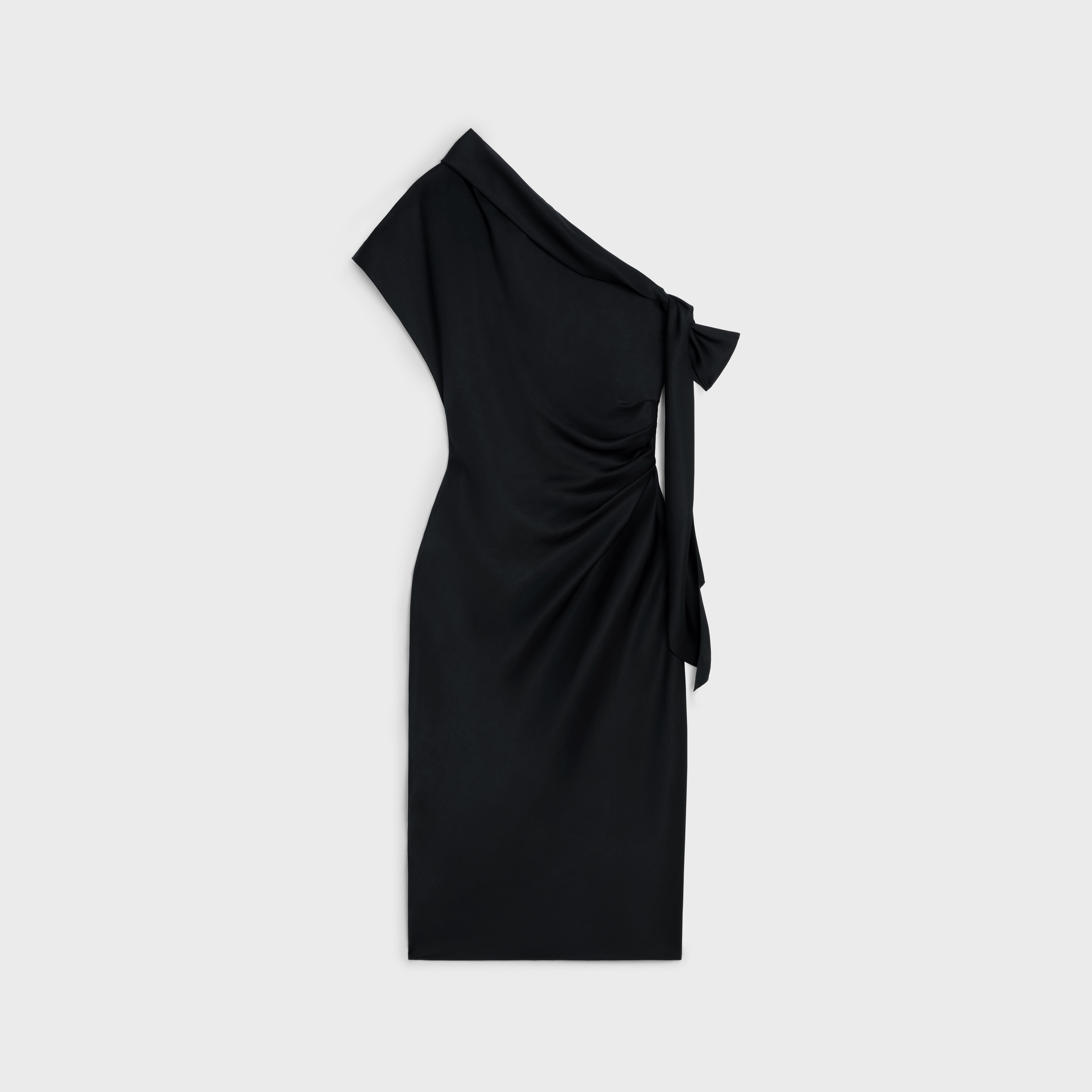 ONE-SHOULDER DRESS IN SATIN SILK - 1