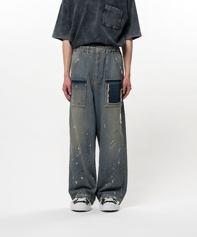Maison MIHARAYASUHIRO Stripe Denim Bush Pants outlook
